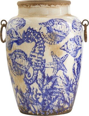 10.5 Nautical Ceramic Urn Vase