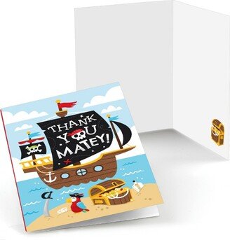 Big Dot of Happiness Pirate Ship Adventures - Skull Birthday Party Thank You Cards (8 count)
