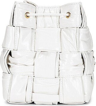 Small Cross Body Bucket Bag in White