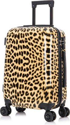 PRINTS Lightweight Hardside Carry On Spinner Suitcase - Cheetah