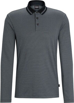 Contrast-Collar Slim Polo Shirt