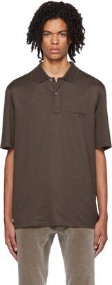 Brown Embroidered Polo-AA