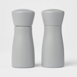 2pc Acacia Indented Salt and Pepper Grinder Set Beige