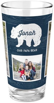 Pint Glasses: Papa Bear Pint Glass, Printed Pint, Set Of 1, Blue