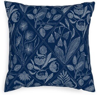 Outdoor Pillows: Toile De Joy - Blue Outdoor Pillow, 20X20, Single Sided, Blue