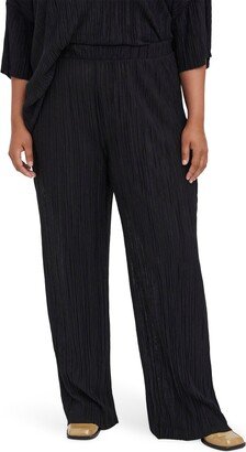 Cari High Waist Plissé Wide Leg Pants