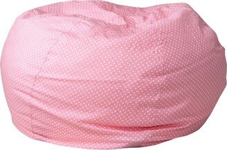 Emma and Oliver Oversized Light Pink Dot Refillable Bean Bag Chair for All Ages