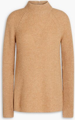 Mélange ribbed wool and cashmere-blend sweater