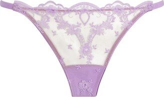 Embroidered V-String Thong