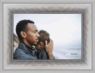 PosterPalooza 13x11 Contemporary Silver Complete Wood Picture Frame with UV Acrylic, Foam Board Backing, & Hardware