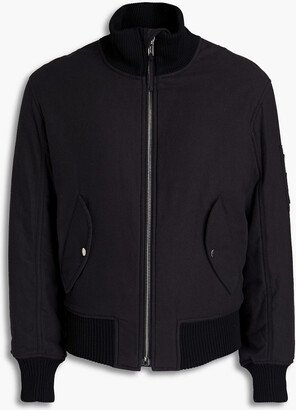 Buckle-detailed cotton-twill bomber jacket