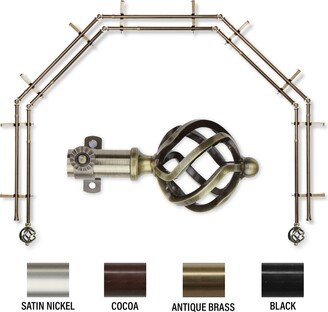 InStyleDesign Torison 13/16 5-Sided Double Bay Window Curtain Rod