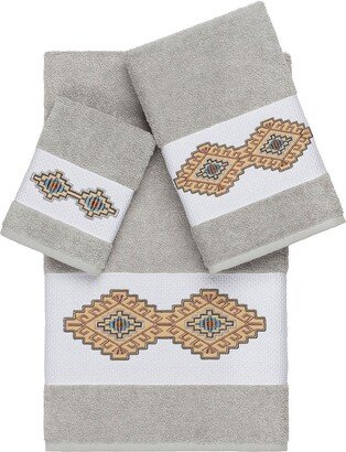 Gianna 3-Piece Embellished Towel Set - Light Grey