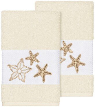 Lydia Embellished Hand Towel - Set of 2 - Cream