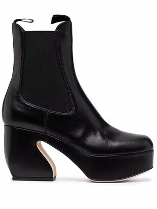 High-Heel Leather Boots