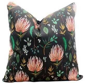 Cover Only | Protea Noir Throw Pillow| Designed By Holli Zollinger Floral Study