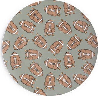 Salad Plates: Turkey Football Salad Plate, Beige