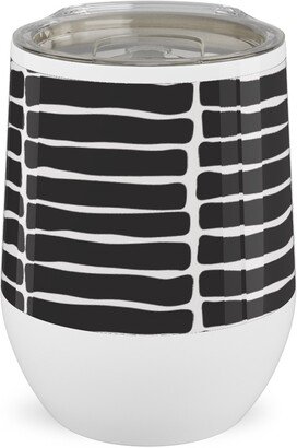 Travel Mugs: Chunky Stack - Inky Stainless Steel Travel Tumbler, 12Oz, Black