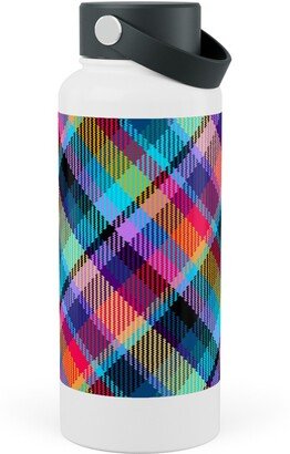 Photo Water Bottles: Madras Plaid - Tropical Night Stainless Steel Wide Mouth Water Bottle, 30Oz, Wide Mouth, Multicolor