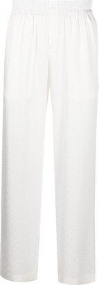 Monogram-Print Silk Pajama Trousers