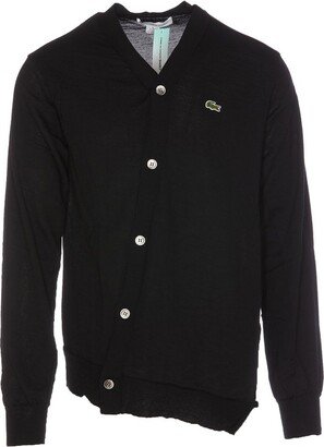 X Lacoste Asymmetric Buttoned Cardigan