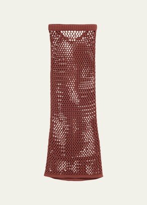 Diotima Bay Open Mesh Cutout Maxi Skirt