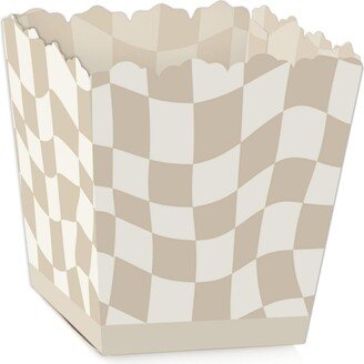 Big Dot Of Happiness Tan Checkered Party - Party Mini Favor Boxes - Treat Candy Boxes - Set of 12 - Beige/khaki