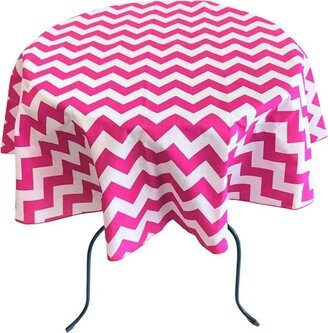 Round Poly Cotton Print Tablecloth | Chevron Fuchsia, Choose