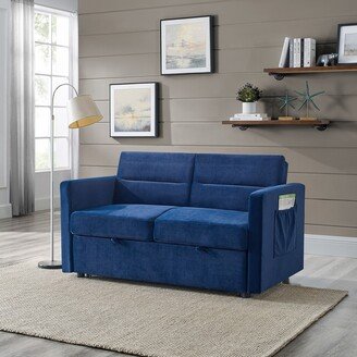 GREATPLANINC Sleeper Sofa with Pull Out Bed 55 Modern Chenille Loveseats Sofa Bed-AB