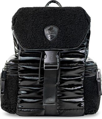 High Pile Fleece Trim Quilted Backpack