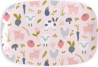 Serving Platters: Farm Life - Multi Serving Platter, Pink