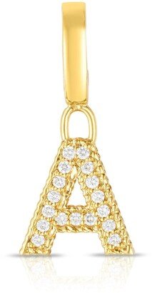 18k Gold & Diamond Letter A Charm