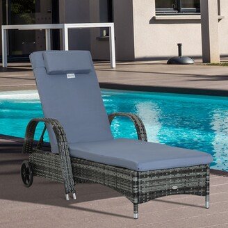 Patio Wicker Cushioned Single Lounge Chair