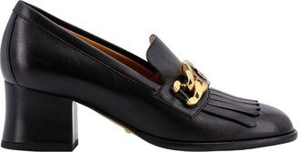 Interlocking G Squared-Toe Loafer Pumps