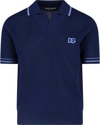 Logo Embroidered Knitted Polo Shirt-AA