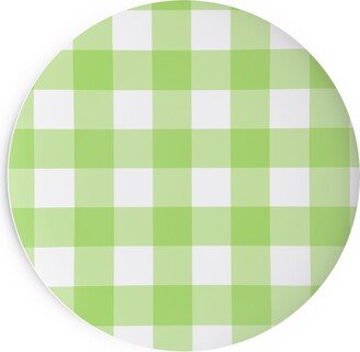 Salad Plates: Gingham Checks Salad Plate, Green