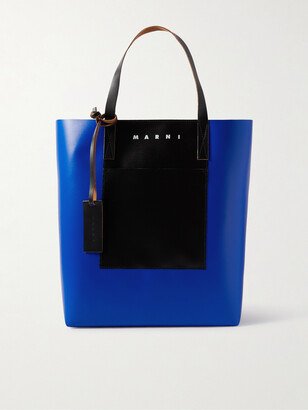 North/South Colour-Block Leather-Trimmed Shell Tote Bag