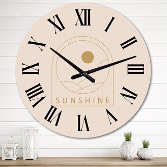 Designart 'Minimal Boho Design Landscape II' Mid-Century Modern wall clock