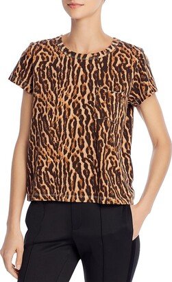 Womens Cotton Cheetah Print T-Shirt