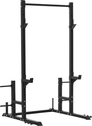 Power Squat Rack Cage, Multi-Function Power Tower, Adjustable Power Cage Squat Rack with Pull Up Bar for Home Gym