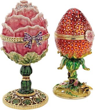 'Gardens Treasures' Romanov-style Collectible Hand-painted Enameled Eggs