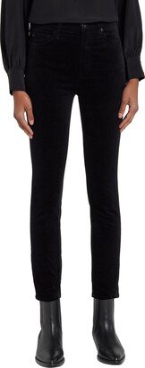 High Waist Ankle Skinny Velvet Pants