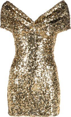 Atu Body Couture Off-Shoulder Sequinned Minidress