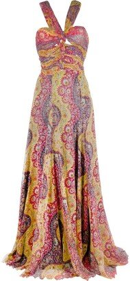 Paisley-Print Sleeveless Maxi Dress