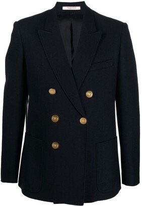 Double-Breasted Wool Blazer-AN