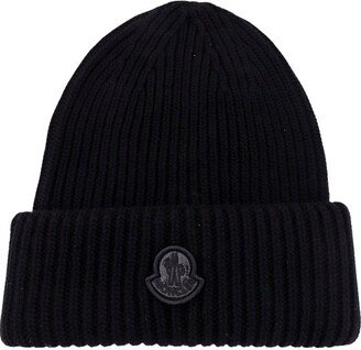 Logo Patch Ribbed Beanie-AE