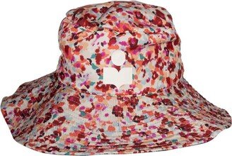 Allover Graphic Printed Drawstring Bucket Hat