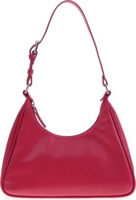 Women's Leather Prism Hobo Bag ( Dark Pink)