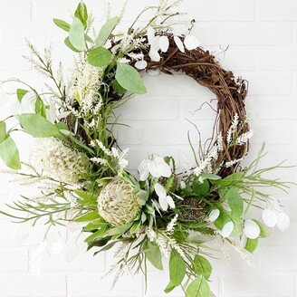 Spring Outdoor Wreath, Tropical Front Door Summer Wreath