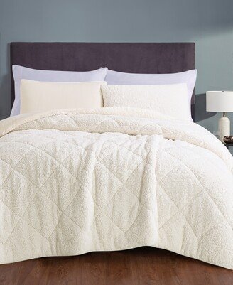 Videri Home Cozy Sherpa 3 Piece Comforter Set, King